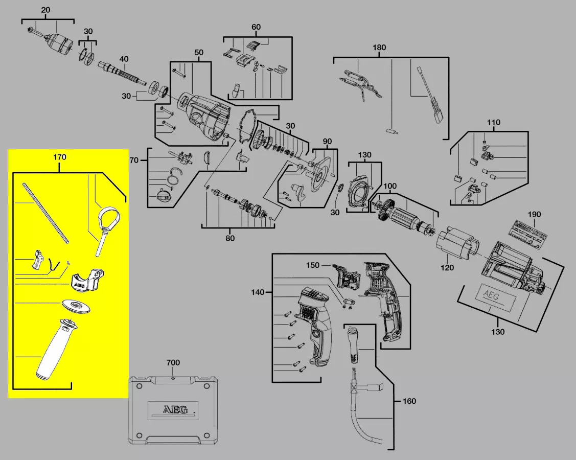 Poignée supplémentaire réf. 200170014 AEG